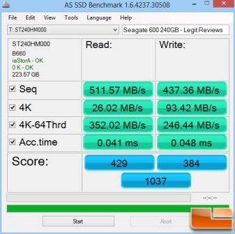 seagate 600 240GB as-ssd benchmark