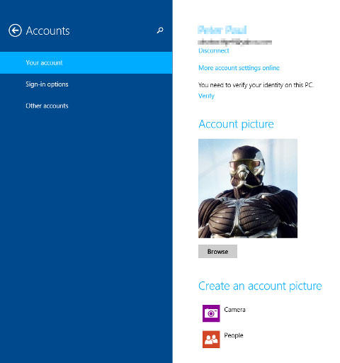 switch from microsoft live account to offline account in windows 8.1