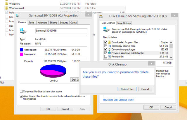 how to remove windows.old folder in windows 8.1