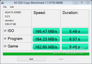 AS SSD Copy Benchmark ADATA XPG SX900 256GB SSD