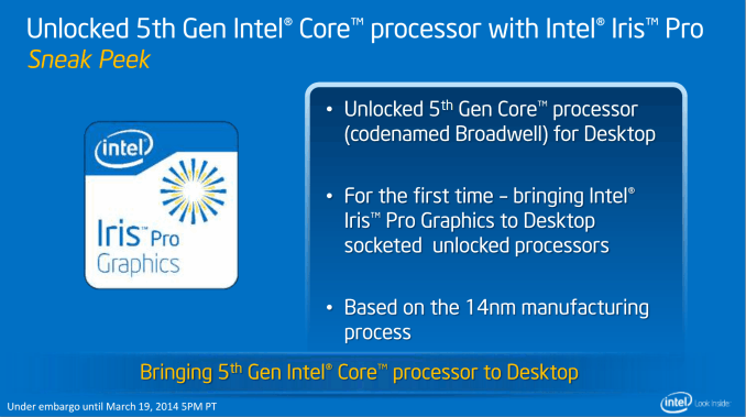 5th gen intel broadwell k series unlock processors specs