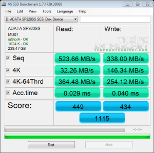 ADATA SP920 AS SSD benchmark01