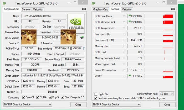 NVIDIA GeForce GTX 960 GPU-Z screenshot