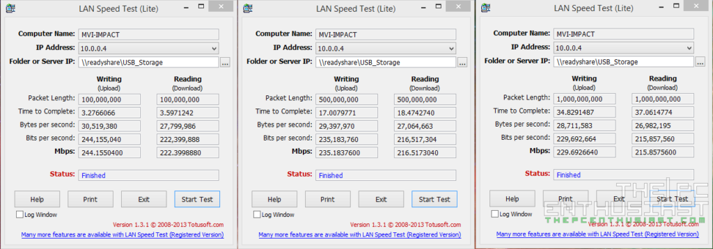 Netgear R8000 LAN Speed Test ReadyShare