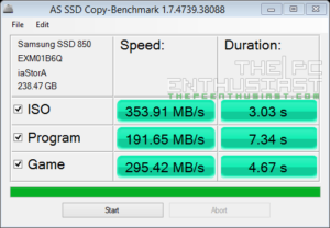 Samsung SSD 850 PRO 256GB AS-SSD Copy Benchmark