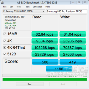 Samsung SSD 850 PRO 256GB AS-SSD IOPS Benchmark