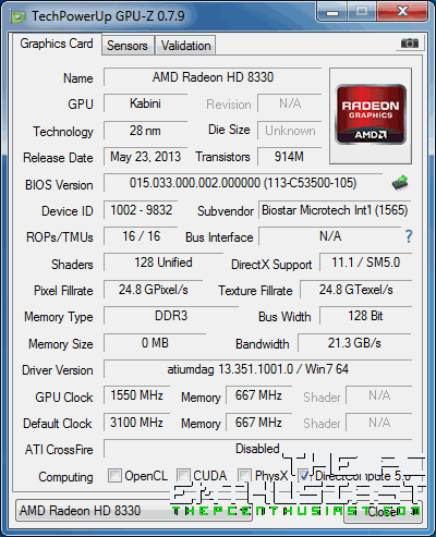AMD Radeon HD 8330 gpuz