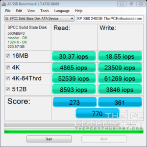 Silicon Power S60 240GB SSD AS SSD IOPS Benchmark
