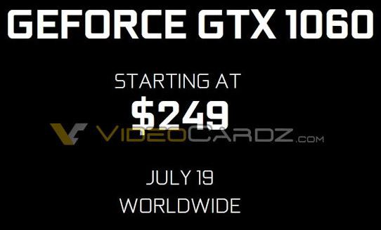 GeForce GTX 1060 Founders Edition Release Date