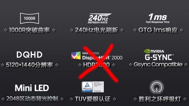 Samsung Odyssey G9 2021 displayhdr 2000