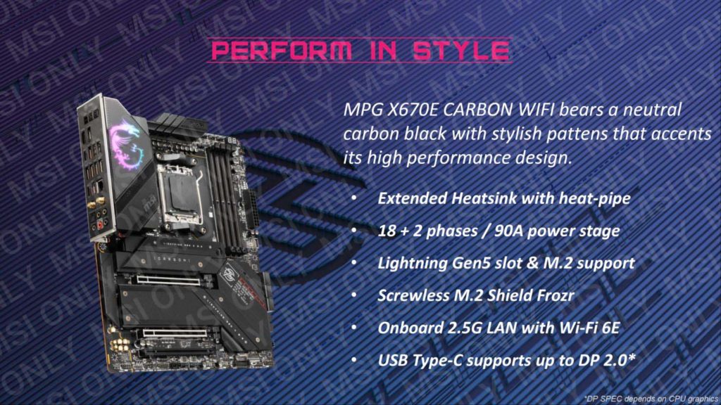 MSI MPG X670E Carbon WiFi Features